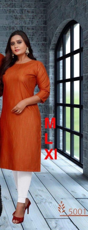 Designer beautiful cotton viscous orange kurti